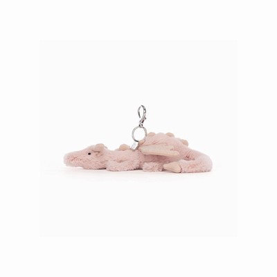 Jellycat Rose Dragon Bag Charm USA | 94267QLFU